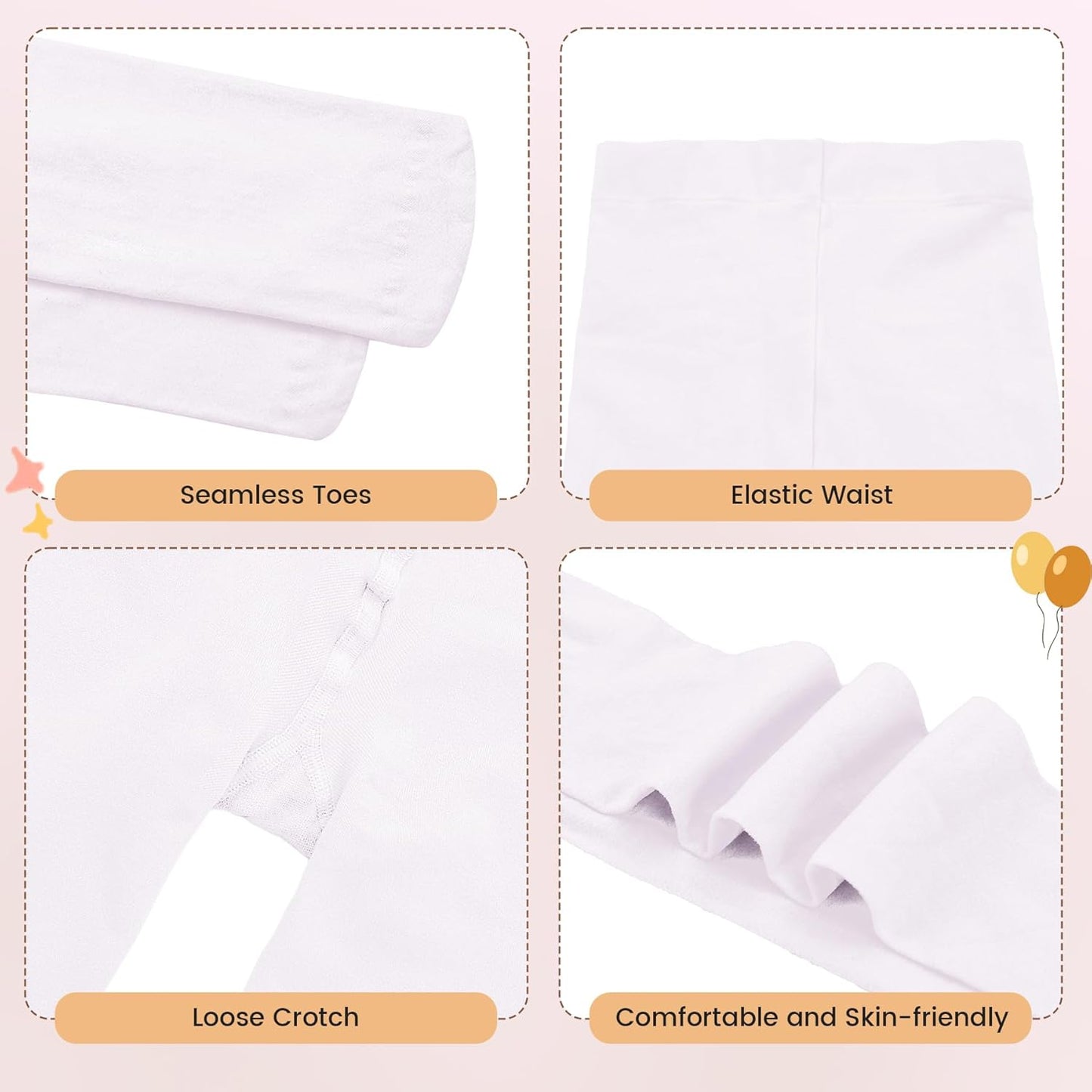 Girls Ballet Dance Tights for Toddler Baby Soft Athletic Leggings Infant Elastic Dance Tights for Girls