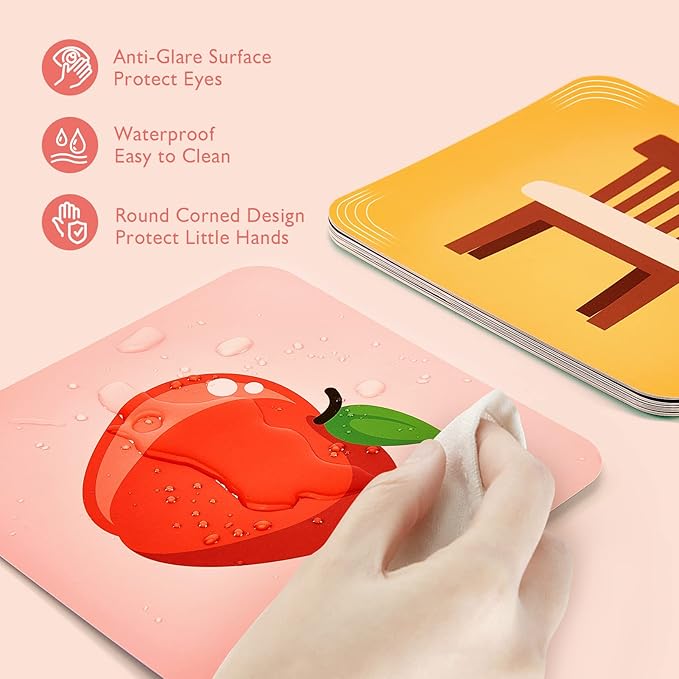 hahaland Flash Cards Baby Visual Stimulation Cards for 0-3-6-12-36 Months, 0-3 Months Infant Newborn Tummy Time Toys Gifts 6''×6'' Large for Sensory Development Black White Card Set