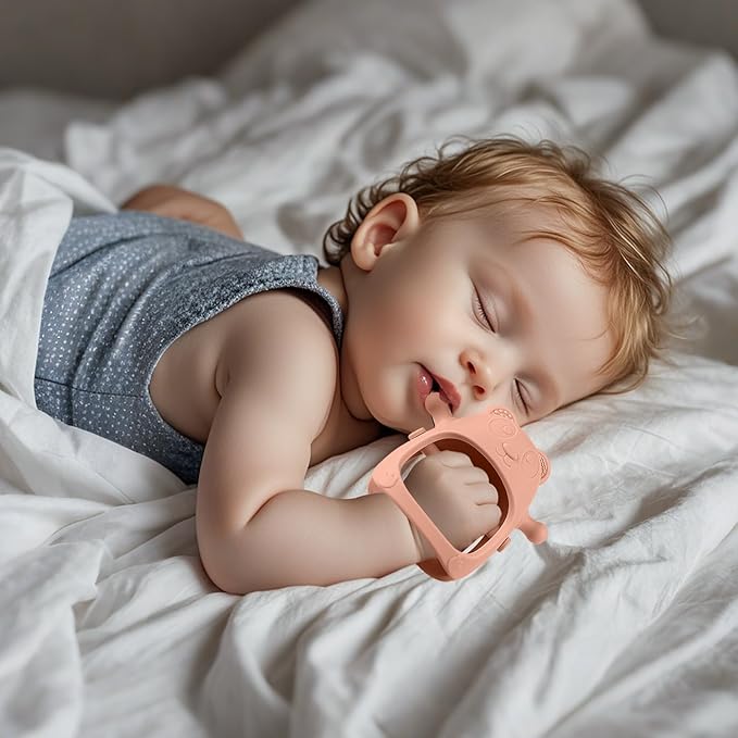 3 Pack Baby Teething Toys for 3-6 6-12 Months, Food Grade Silicone Teething Mitten, Anti Dropping Wrist Hand Teethers Baby Chew Toys for Sucking Needs, BPA Free