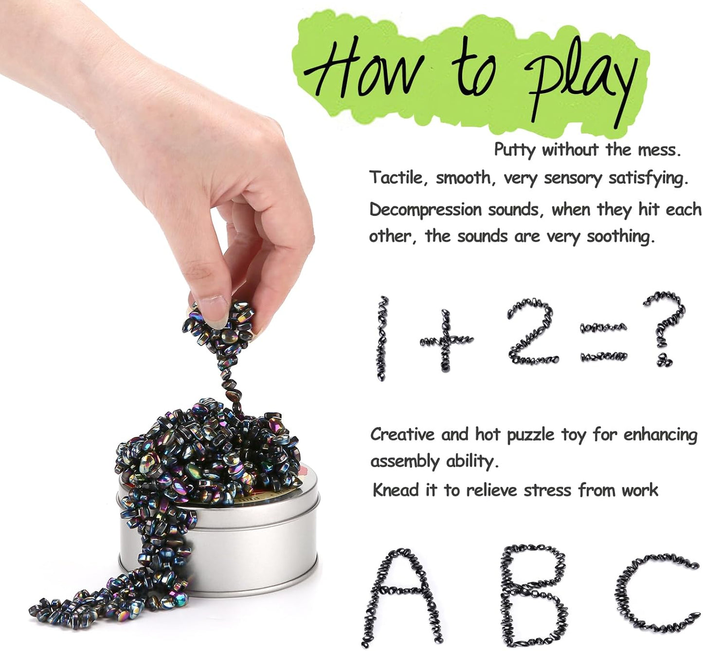 1000 PCS Colourful Ferrite Crags Desk Toys for Office, Like Putty, Satisfying Fidget Toys for Adults (1000 PCS)