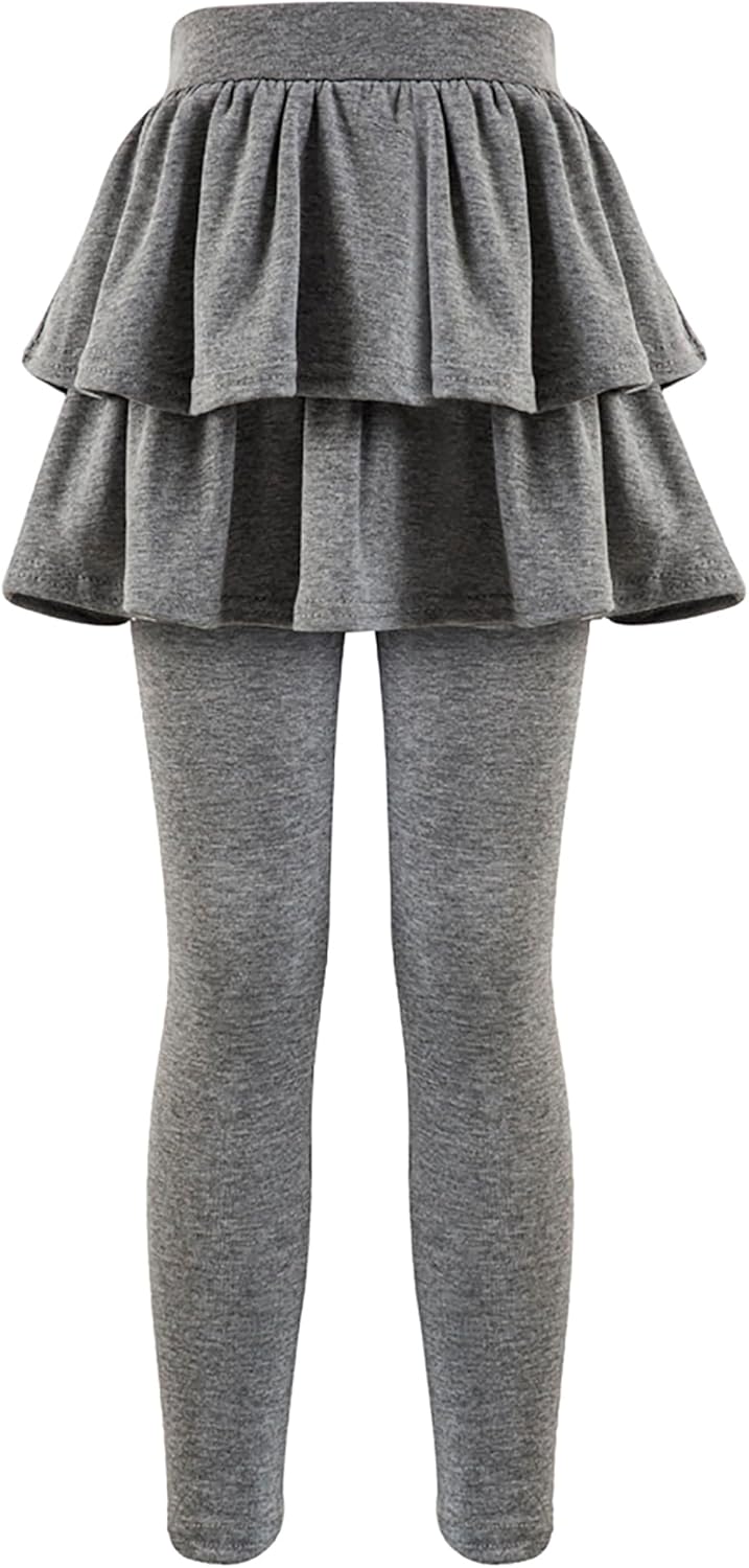 Girls School Uniform Pants Leggings with Skirts Stretch Warm Jegging 4-12 Years