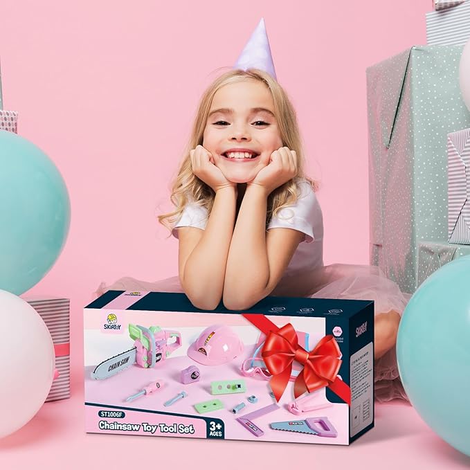 Skirtoy Toy Chainsaw for Kids, Family Day Games Pretend Play Series Kids Tool Set, Outdoor Electronic Chainsaw Toy Tool Set, STEM Preschool Toddler Tool Sets, Gifts