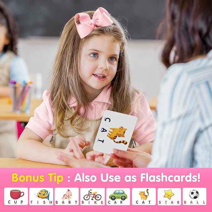 HahaGift Educational Toys for 2-5 Year Old Girl Gifts, Matching Letter Learning Games Activities, Christmas Birthday Gift for Toddler Kids Age 2 3 4 5 Year Olds Girls