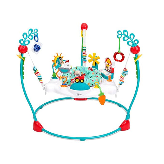 Baby Einstein Farm Explorers Jump & Learn Barnyard 2-in-1 Baby Jumper Activity Center with Interactive Toys, Music, Lights, & Sounds, Ages 6-12 Months