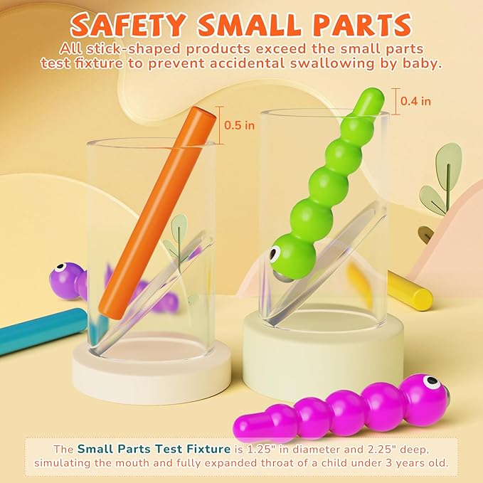 5-in-1 Wooden Activity Cube, Toddlers Montessori Toys for Baby Boys Girls, Baby Activity Center for 2+ Year Old, Woodpecker Worm Toy Magnetic Bird Feeding Game, Educational Color & Shape Sorting Toy