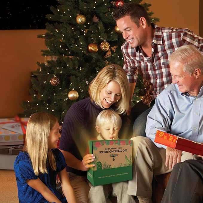 36 Pcs Wooden Stacking Blocks – Montessori Toys for 1 2 3 4 5 6 Year Old Toddlers and Kids, XL Rocks, No Choking Hazard – Sensory STEM Building Stones, for Girls and Boys