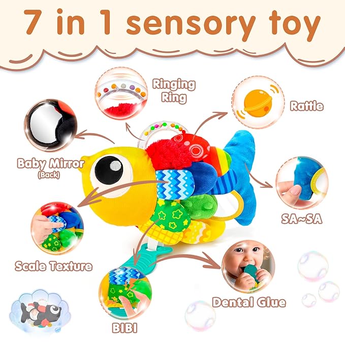 weirtoya Baby Rattles Teething Toys 3-6 Month, Baby Toys for 0-6 Months Infant Toy Sensory Toys with Beads Grasping Shaker, Tummy Time Toys for 0-3 Months, 3-6, 6-12 Months