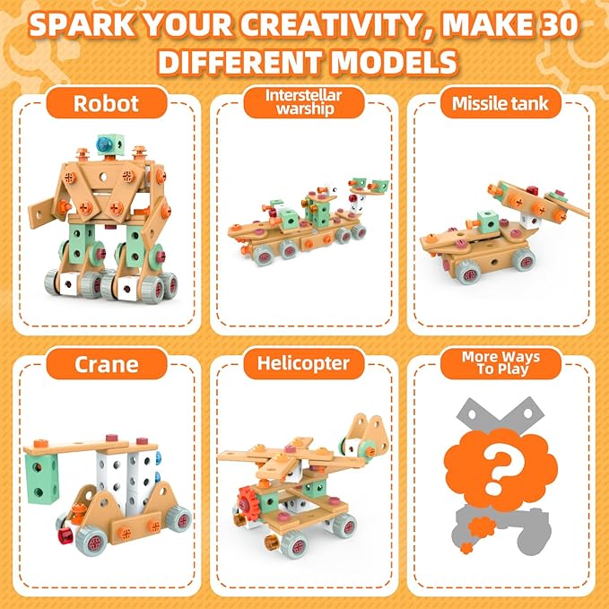 Kids Tool Set with Drill,155Pcs Toddler Tool Set with Toolbox,STEM Montessori Toys for 3 4 5 Year Old,Pretend Play Kid Toy,Educational Construction Toy for 3-5 Year Old Boy Girl,Birthday Gift for Kids