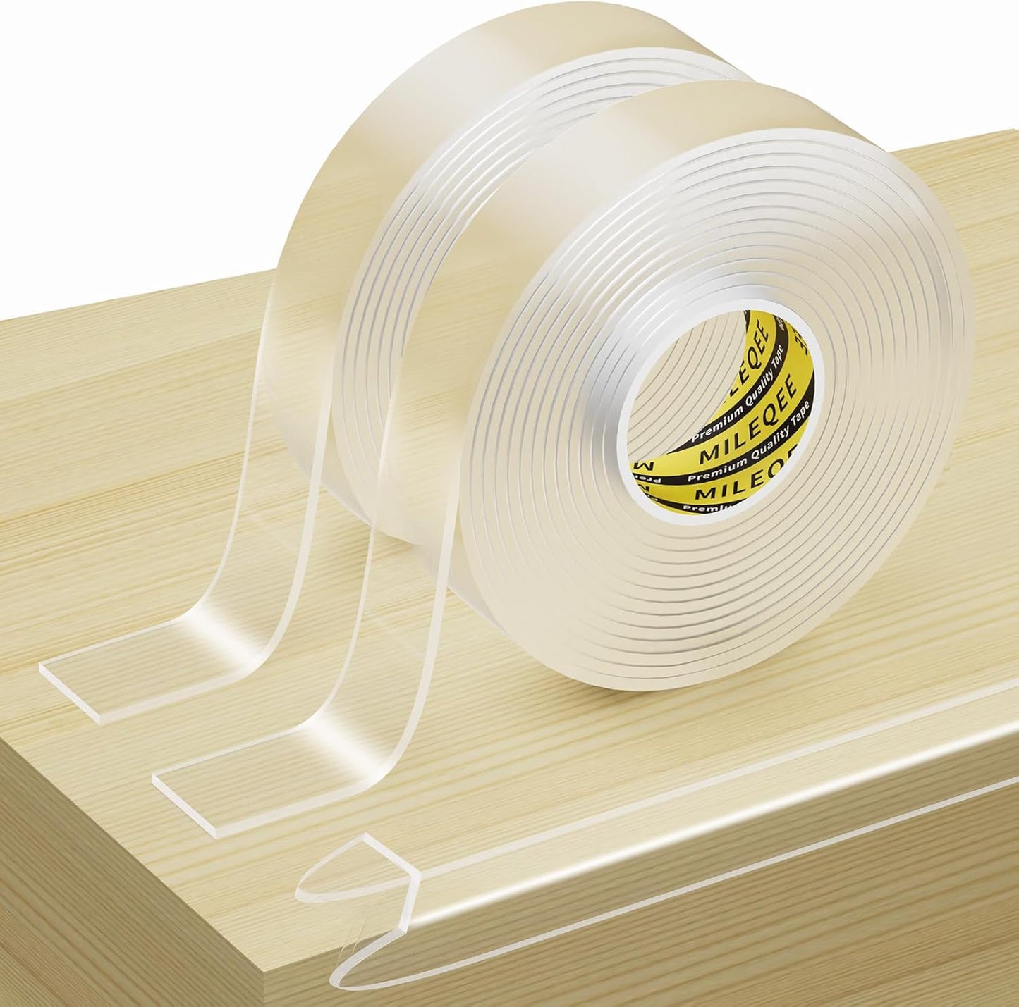 2Pack Clear Edge Protector Strip, 0.8in x 9.84FT(19.68FT Total), Sharp Edge Wrap Cover Tape, Self Adhesive Protective Bumper Guards for Cabinet Door Desk Glass Table Furniture, Kitchen Countertop