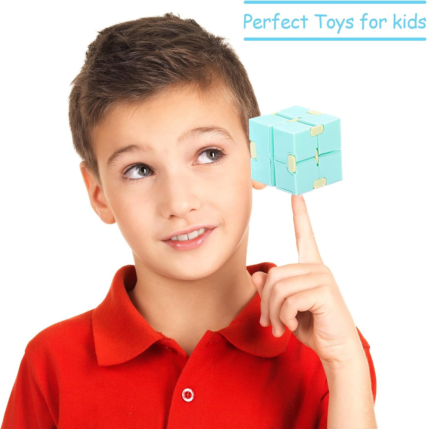 48 Pcs Cube Sensory Toy Handheld Infinite Cube Flipping Hand Cube Desk Gift Portable Blocks for Teen Adult Anxiety Stress Relief Valentine's Day (Macaron Style)