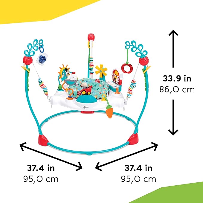 Baby Einstein Farm Explorers Jump & Learn Barnyard 2-in-1 Baby Jumper Activity Center with Interactive Toys, Music, Lights, & Sounds, Ages 6-12 Months