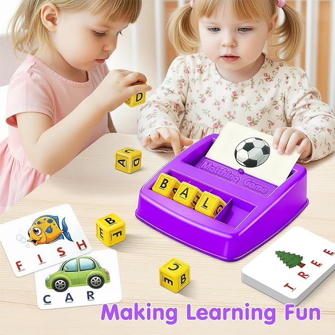 HahaGift Toddler Girl Toys Age 3 4 5 6 7，Matching Letter Game Preschool Learning Educational Toys for Kids 3-8 Year Old Boys Girls, Best Christmas Birthday Toy Gift for 3 4 5 Years Old Kindergartener
