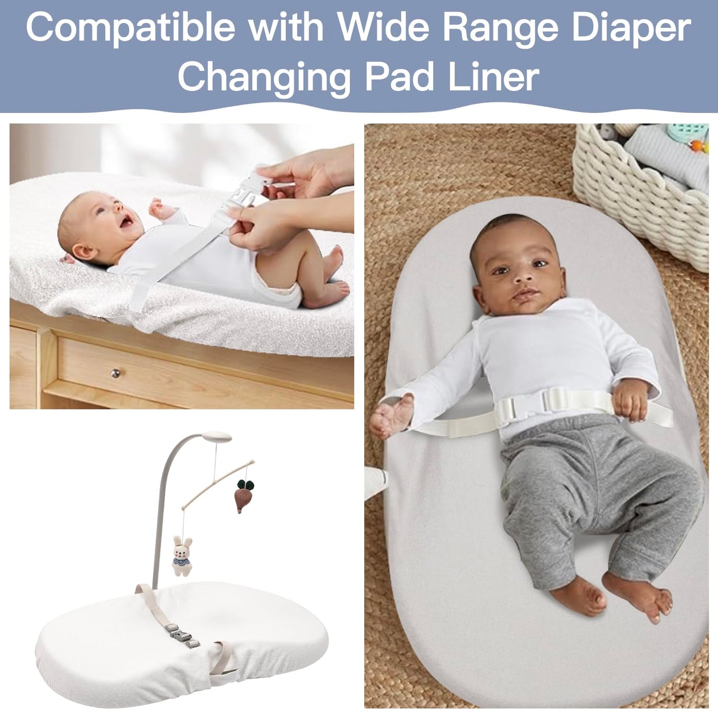 1-Pack Changing pad Cover Waterproof - Soft Baby Baby Changing pad Cover,Contour Changing Pads Liners,Change Pad Cover,Ultra-Soft & Breathable,Fits Skip Hop,Keekaroo Peanut,Machine Washable(1)