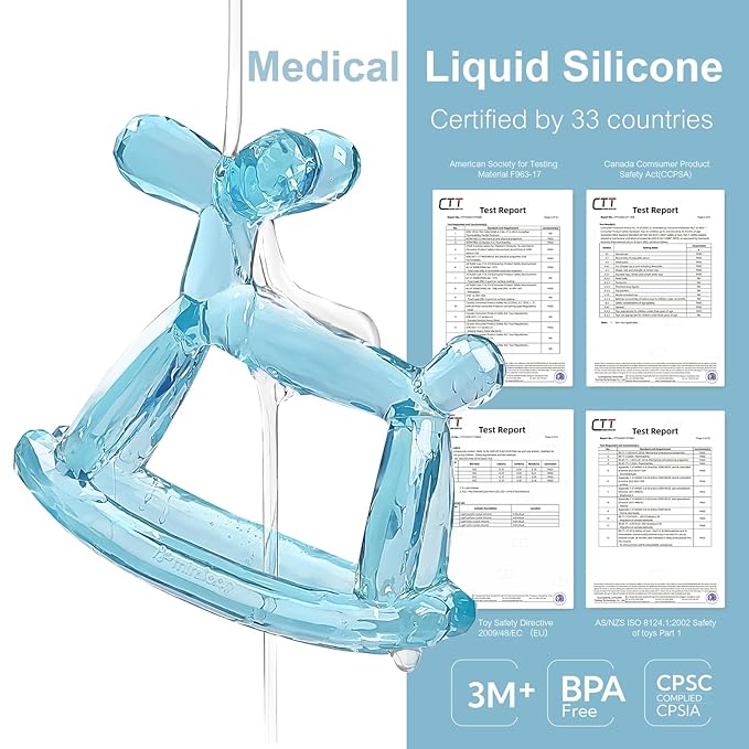 Crystal Jelly Baby Teether – Teething Toys 3-6 Months Food Grade Silicone Teether with Storage Box and Pacifier Clip, Safe for Babies (Voyages Clip+Box)