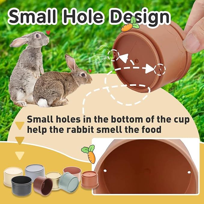 8 Pcs Stacking Cups for Rabbits, Colorful Bunny Toys for Rabbits and Small Animals, Nesting Rabbit Toys of Different Sizes, Bunny Stacking Cups for Hiding Food and Playing