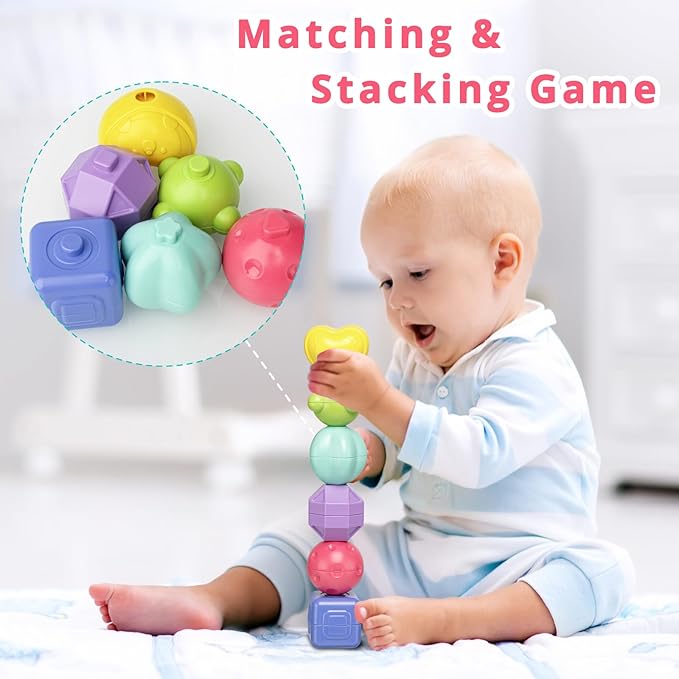 Montessori Toys for Toddlers, 7-in-1 Activity Cube, Shape Sorter Toy| Baby Developmental Learning Toys| First Birthday Gifts