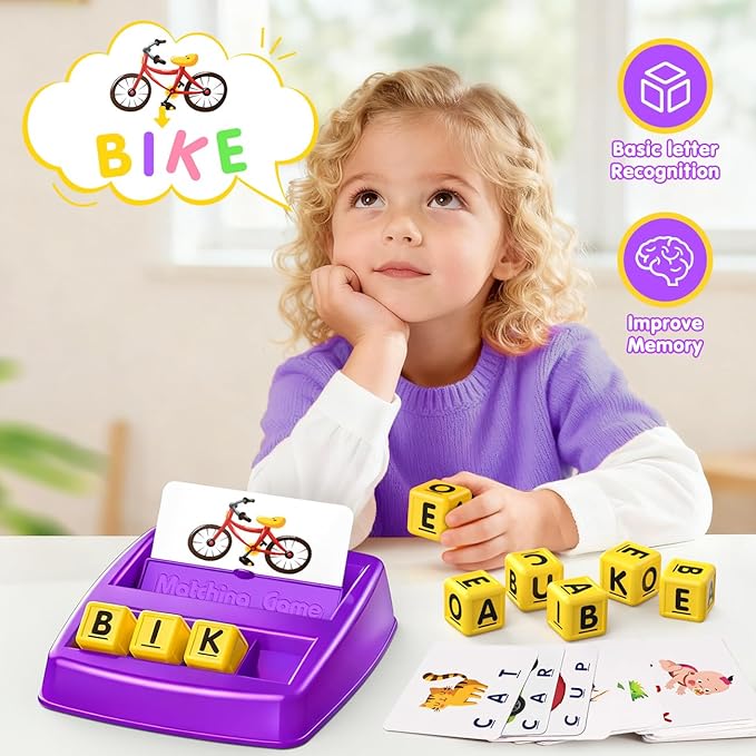 HahaGift Toddler Girl Toys Age 3 4 5 6 7，Matching Letter Game Preschool Learning Educational Toys for Kids 3-8 Year Old Boys Girls, Best Christmas Birthday Toy Gift for 3 4 5 Years Old Kindergartener