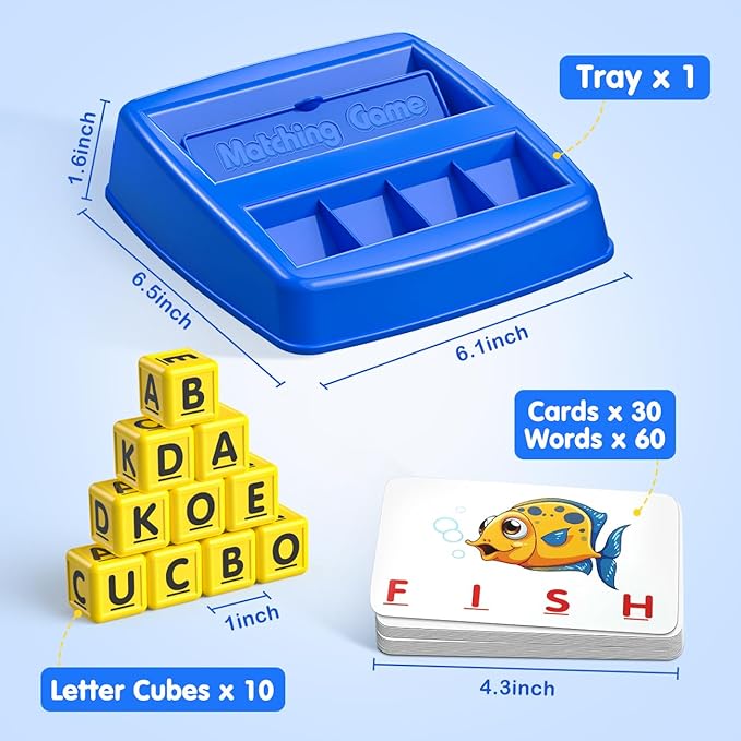 HahaGift Educational Toys for 3-5 Year Old Boy Girl Gifts, Matching Letter Learning Games Activities, Ideal Christmas Birthday Gift for Toddler Kids Age 3 4 5 6 7 Year Olds Boys Girls
