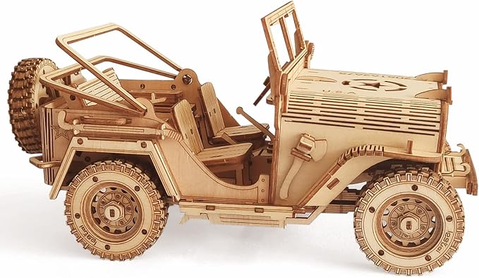3D Wooden Puzzle - Wood Crafts Mechanical Off-Road Vehicle Building Model Kits - Wooden STEM DIY Brain Teaser Puzzle - Off-Road Vehicle 3D Puzzle Birthday Gifts Christmas