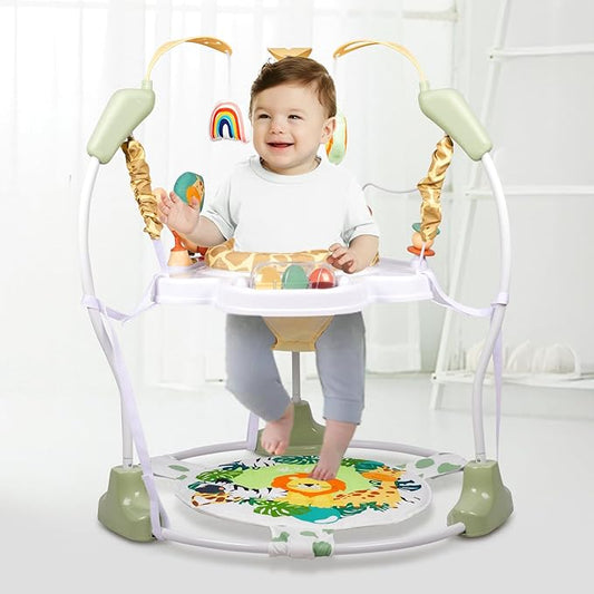 Baby Activity Center, 3-in-1 Baby Jumper, Infant Activity Center with 360° Rotating Seat, Music, Lights, 3 Adjustable Heights, Infant Activity Jumper for 6+ Months JP2403