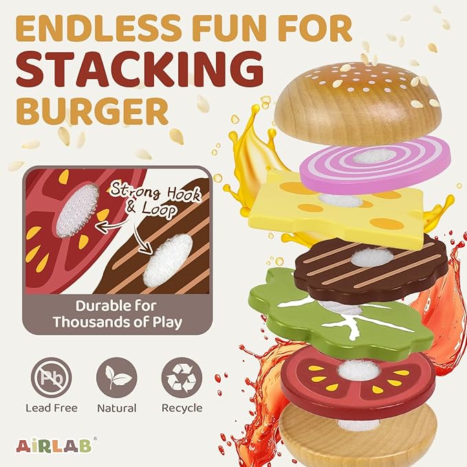 Wooden Play Food for Toddlers Pretend Play Sets 3-5 Year Old Food Toy Kitchen Accessories Birthday Gift for 3 Year Old Girl Boy 2-4 Age 4 5 6 Wood Educational Toys