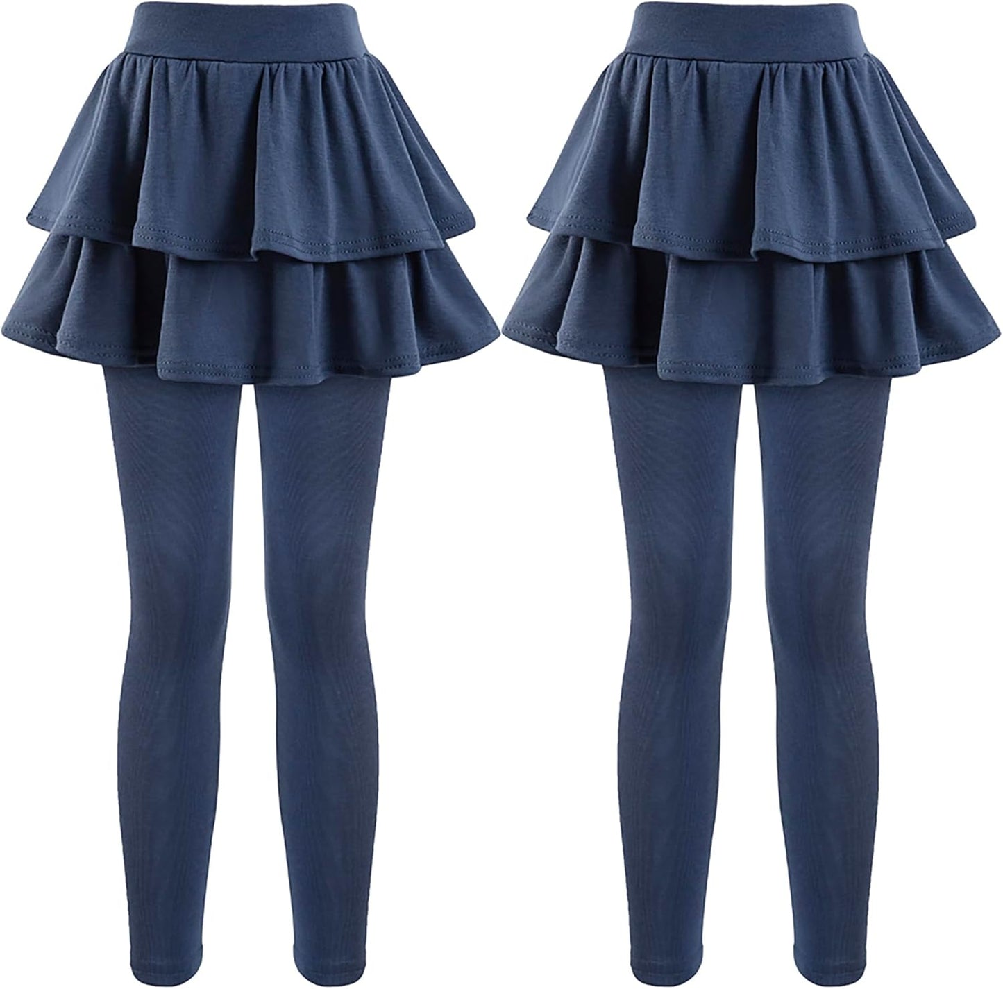 Girls School Uniform Pants Leggings with Skirts Stretch Warm Jegging 4-12 Years