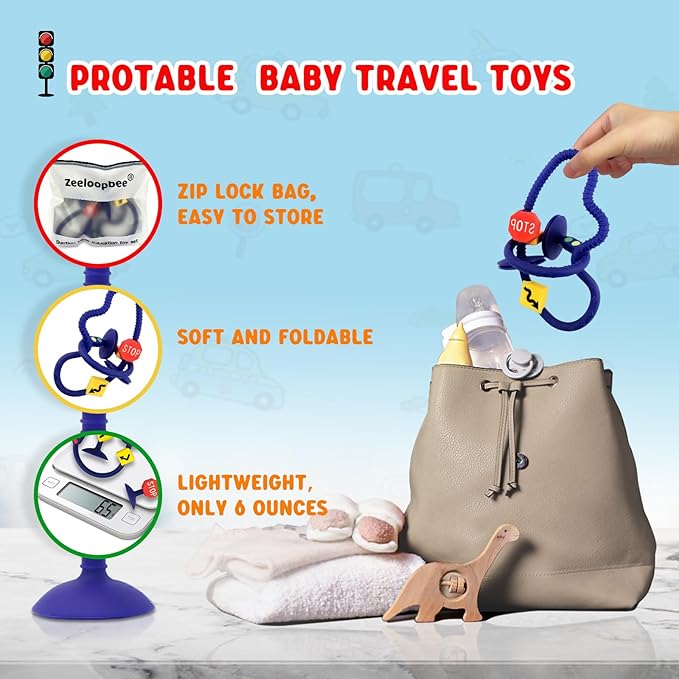 High Chair Suction Toys for Babies 6-12 Months, Suction Cup Toy for Toddlers 1-3, Baby Sensory Montessori Chew Toy for Babies 0-6 Month, Silicone Baby Teething Toys for 12-18 Months