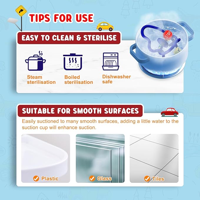 High Chair Suction Toys for Babies 6-12 Months, Suction Cup Toy for Toddlers 1-3, Baby Sensory Montessori Chew Toy for Babies 0-6 Month, Silicone Baby Teething Toys for 12-18 Months