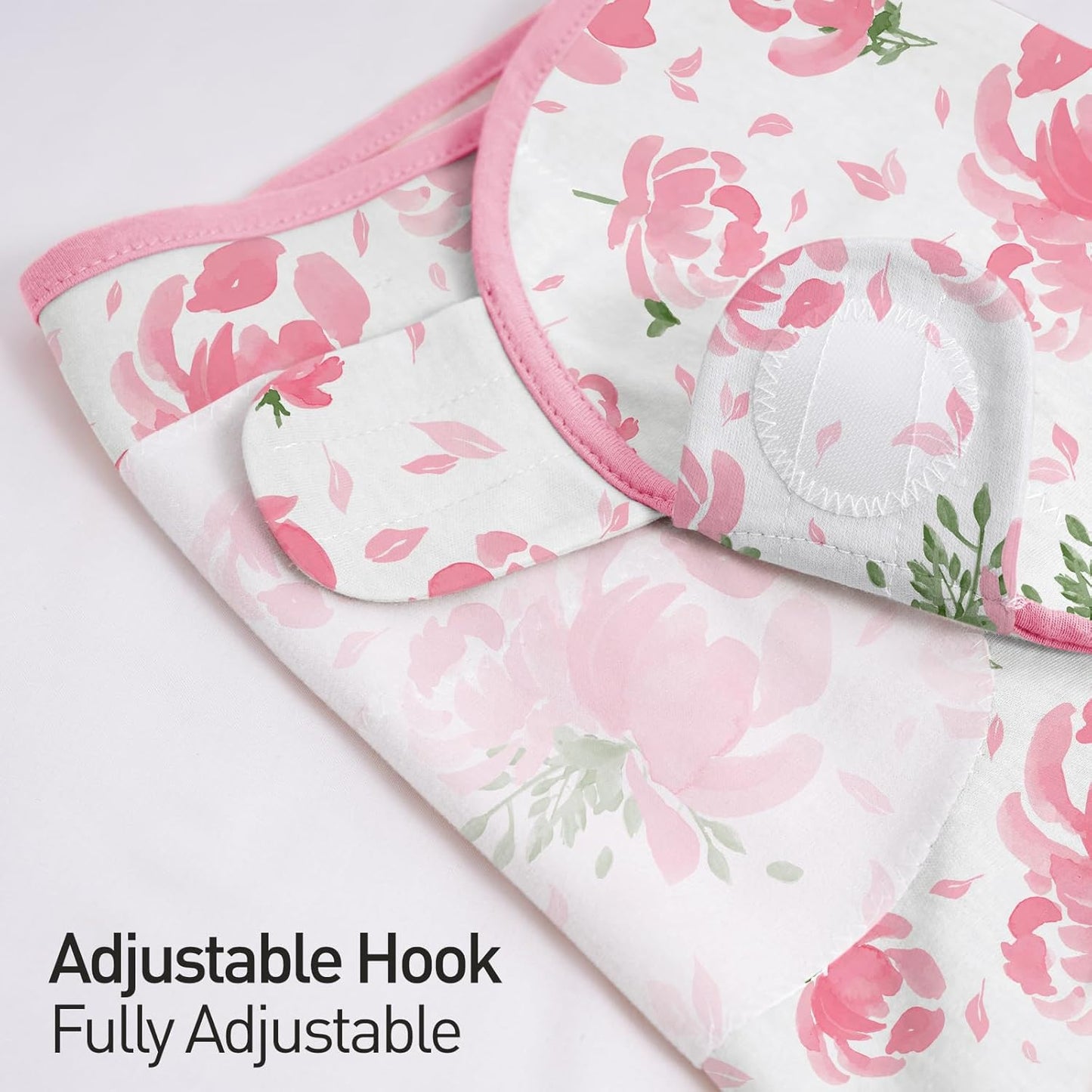 GLLQUEN BABY Baby Swaddle Sleep Sacks with Zipper - 3-Pack Newborn Swaddling Sack, Baby Swaddles Sleep Sack 0-3 Months,Pink Floral or Leaves, Swaddling Blankets 3 Pack Wrap Set, Easy Change Swaddle