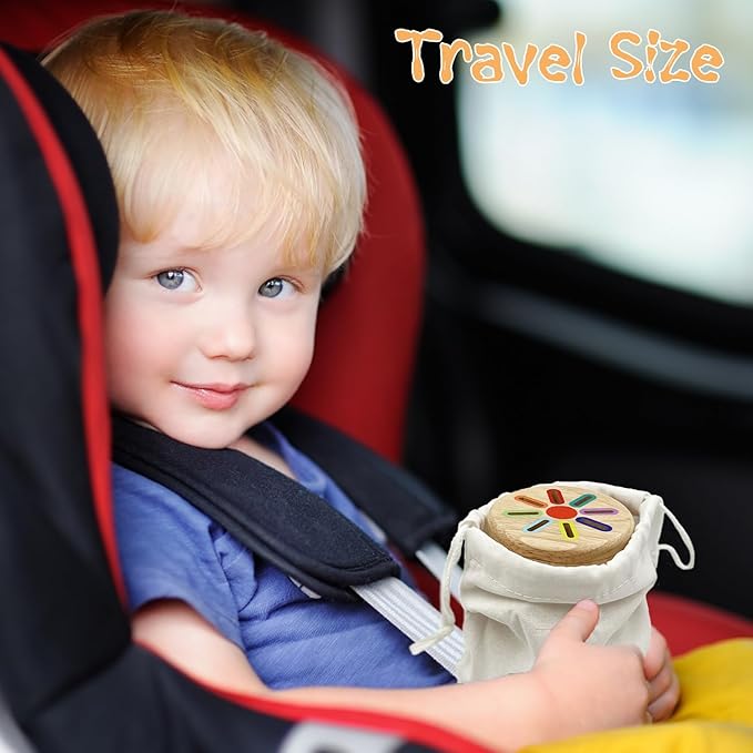 Wooden Montessori Sticks Toys for Kids, 8 Colors Natural Wood Toddler Learning Sorting Toys for 3 Year Old, Sensory Matching Game Birthday Gifts for Boys Girls (Ice Cream Sticks)