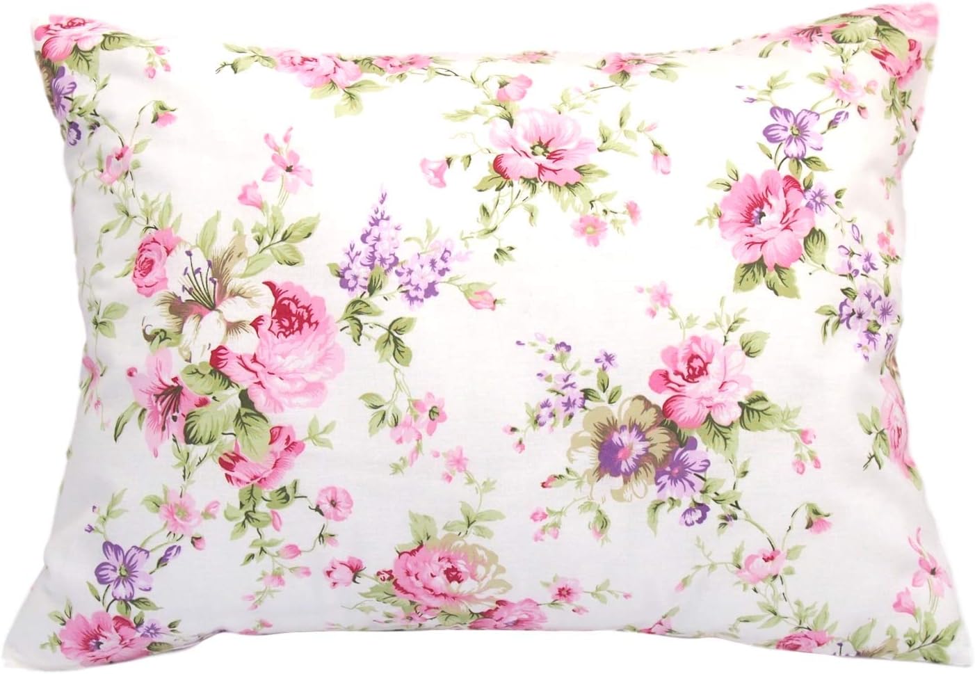 13x18 Toddler Pillowcase Cotton - Rose Pink Pillow Covers for Girls, Crib Pillows for Toddlers, Travel Size Pillow Case Cover for Girls - Pink Roses