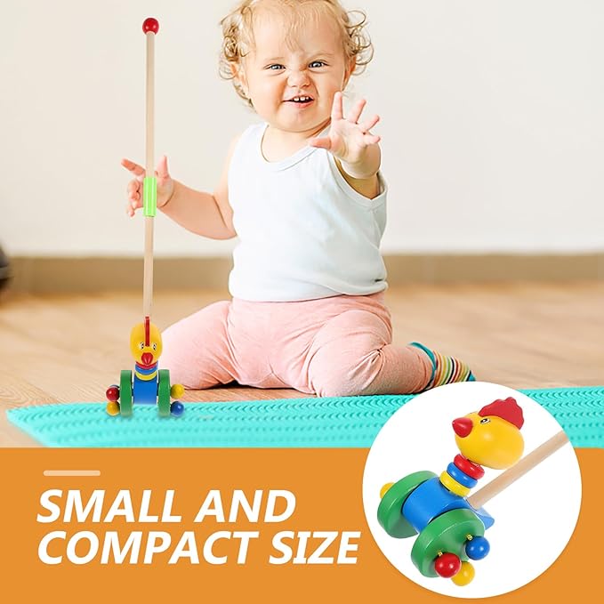 BESPORTBLE Wooden Cartoon Animal Push Walker for Learning to Walk with Swinging Hands Educational Walker for Boys and Gift for Shower and Birthday