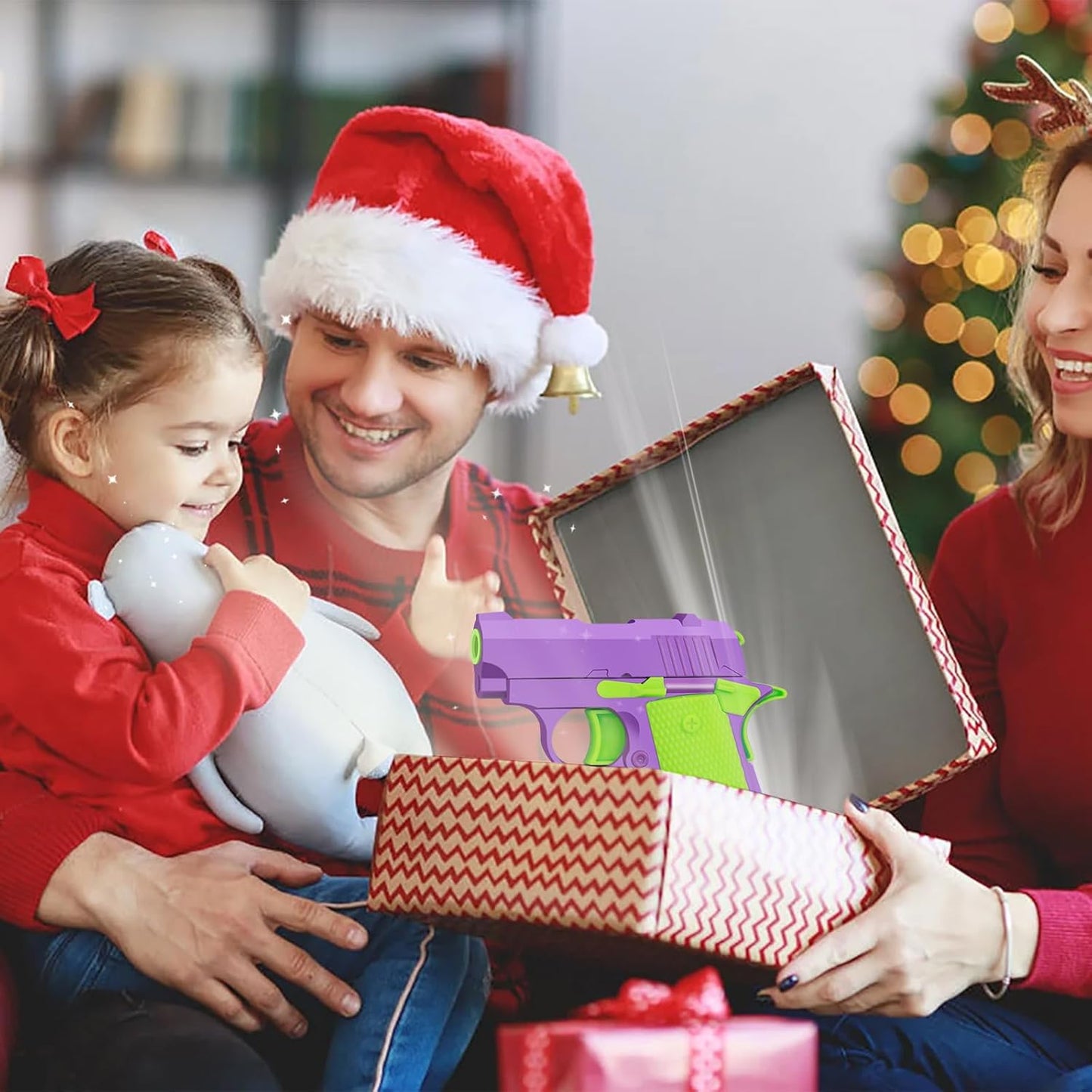 1911 3D Printed Small Pistol Toys Gravity Gun Toy Pístol Fidget Toys Adults Stress Relief Pistol Toy Sensory Toys for Kids Friends Christmas Birthday Gift-Purple