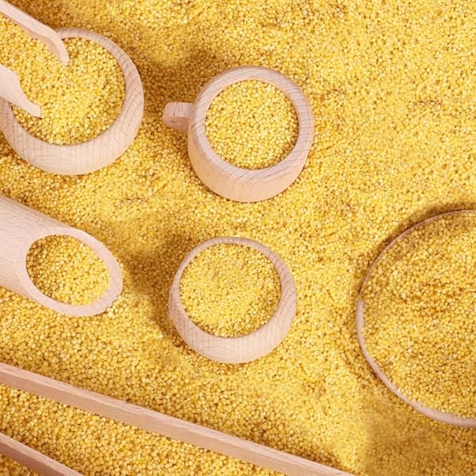 Yowlieu 10 Pcs Wooden Sensory Bin Tools for Toddlers & Preschool Children, Montessori Sensory Wooden Toys Fine Motor Learning Pretend Play Sensory Tools for Kids