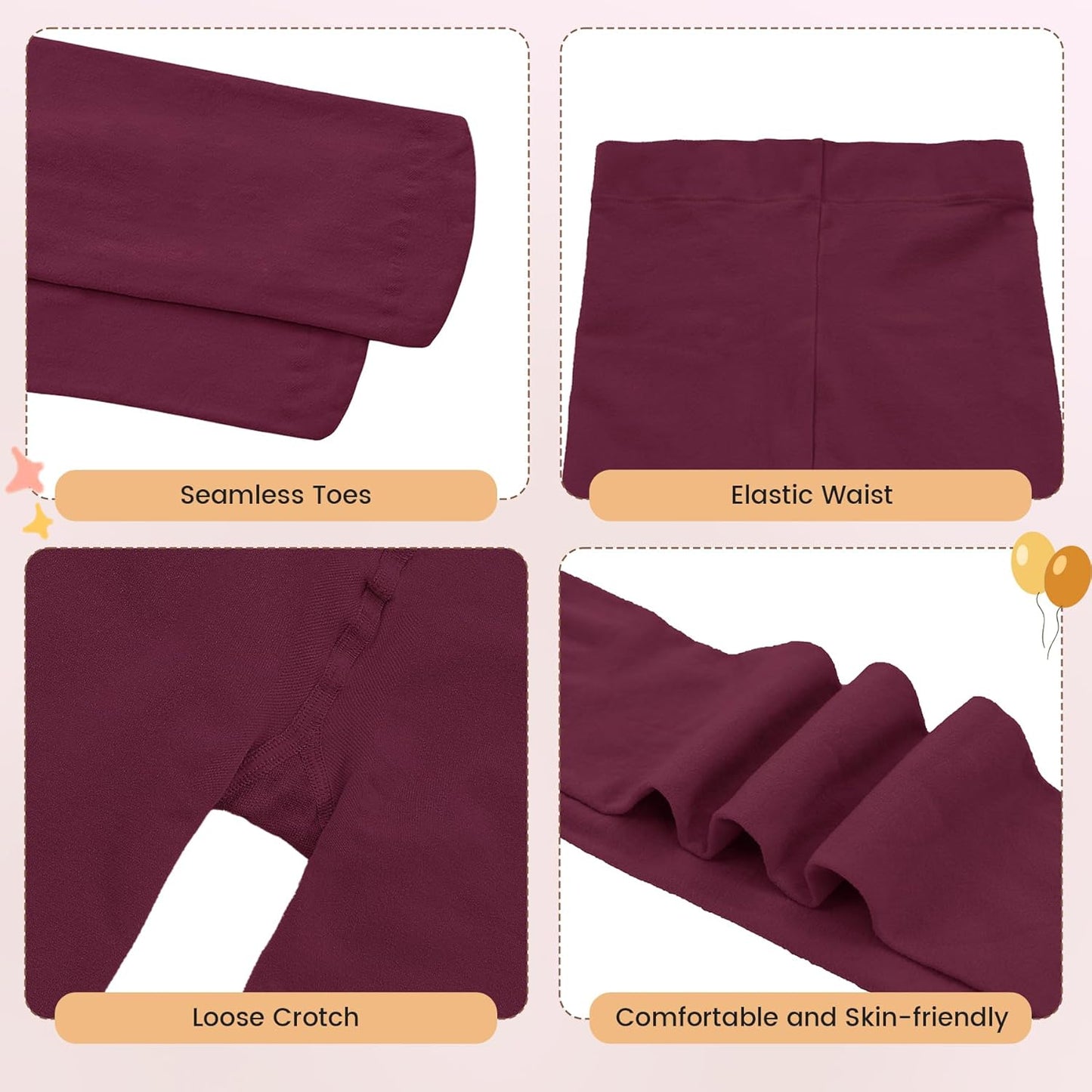 Girls Ballet Dance Tights for Toddler Baby Soft Athletic Leggings Infant Elastic Dance Tights for Girls