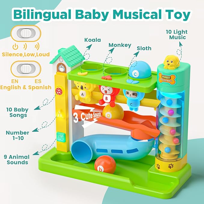 Musical Ball Drop Toys for 1 Year Old Boy Gifts, Eductional Baby Toy 12-18 Month Toddler Toy Age 1-2, First Birthday Gift for 1 Year Old Boy Girl, Infant Toys for 9-12-18 Month Olds