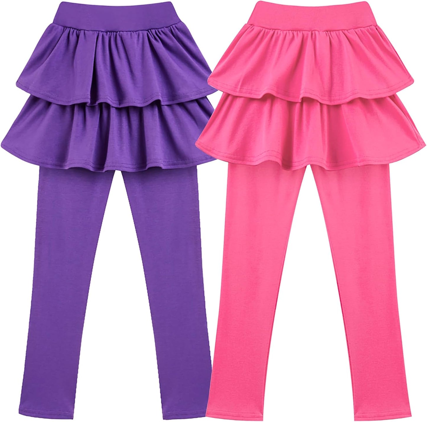 Girls School Uniform Pants Leggings with Skirts Stretch Warm Jegging 4-12 Years