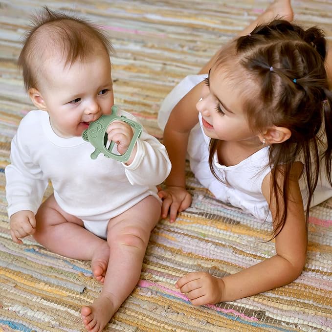 Baby Teething Toys for Infants 3+ Months Set of 3, Easy to Hold Silicone Teething Mitten with Soft Textures for Sensory Exploration and Teething Pain Relief, Baby Chew Toys for Sucking Needs