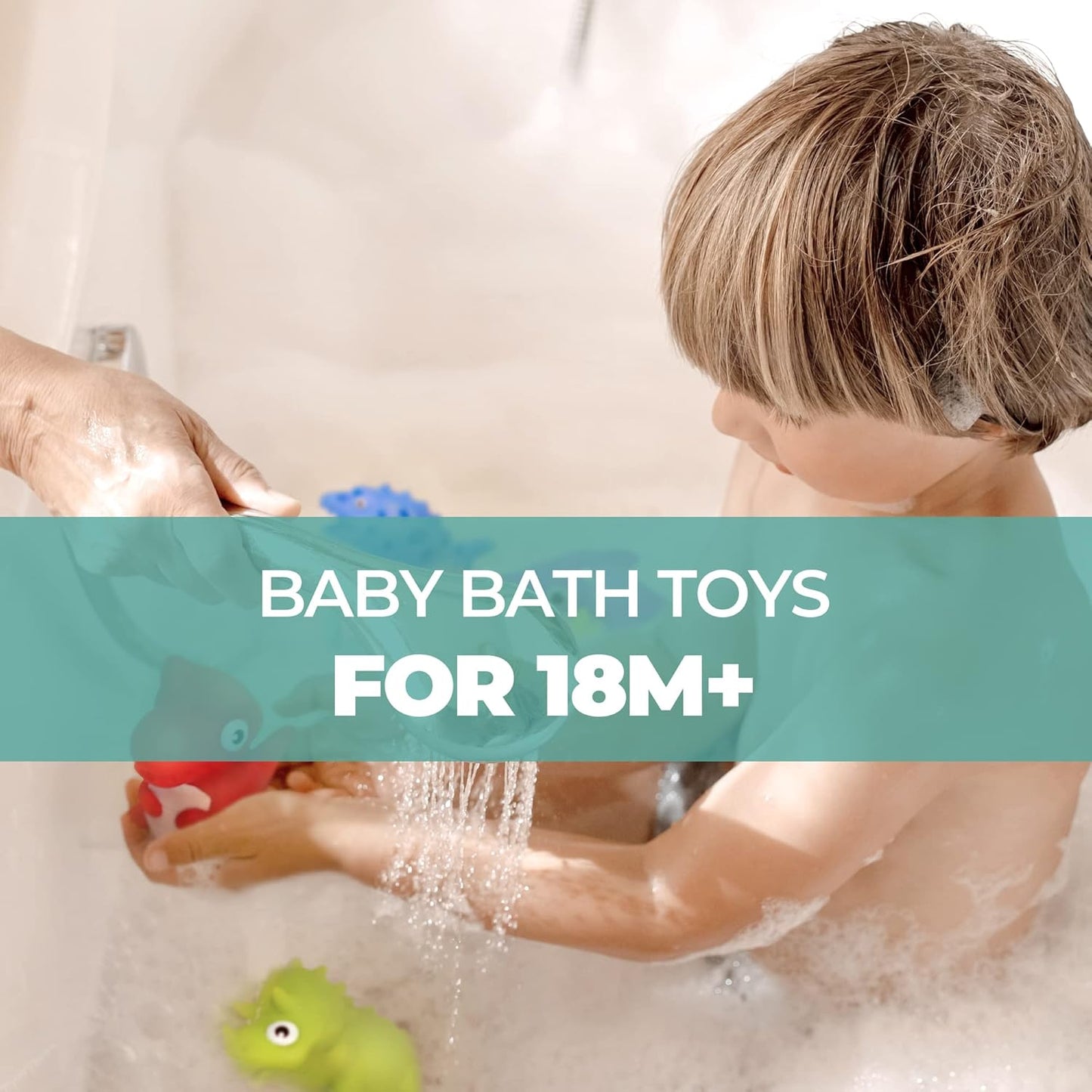Hely Cancy Infant Bath Toys for 18 Months - No Hole Animal Bathtub Toys, Baby Bath Tub Toys