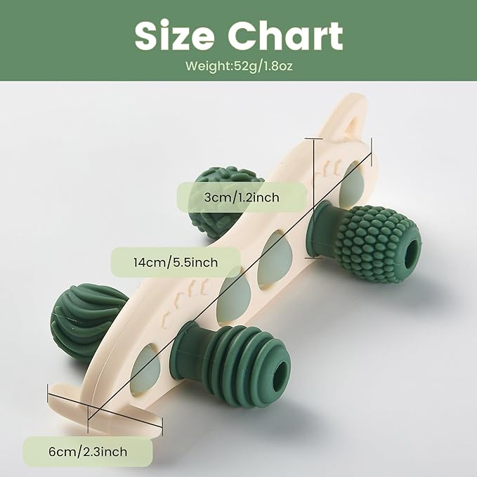 Baby Teething Toys Silicone Car Teether for Baby BPA Free Sensory Chew Toy (Green)