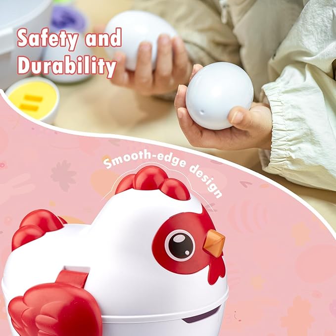 Easter Egg Matching Game - 24-Piece Educational Toddler Toys for Color & Shape Recognition | Easter Basket Stuffers for Kids