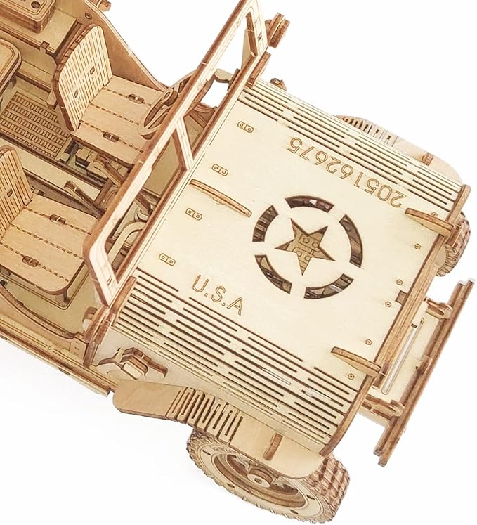 3D Wooden Puzzle - Wood Crafts Mechanical Off-Road Vehicle Building Model Kits - Wooden STEM DIY Brain Teaser Puzzle - Off-Road Vehicle 3D Puzzle Birthday Gifts Christmas