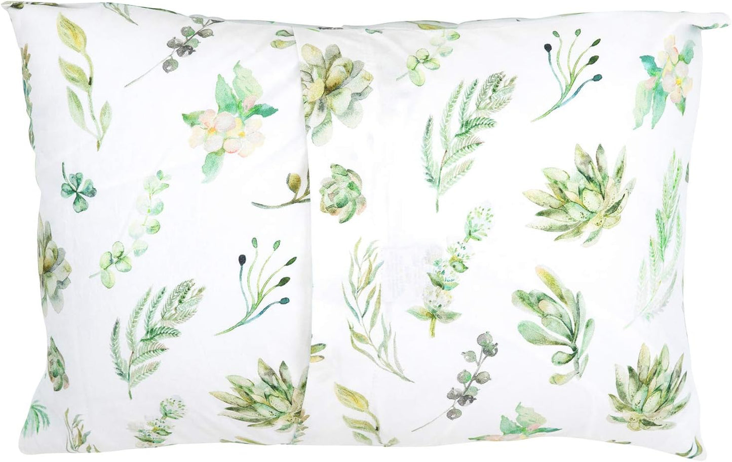 100% Cotton Toddler Pillowcase by ADDISON BELLE - Fits Both 13"x18" and 14"x19" Pillows - Soft, Durable & Breathable (Succulents)