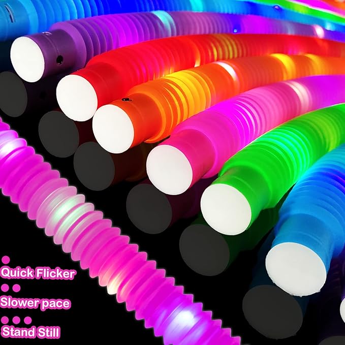 24 PCS New Years Eve Light Up Party Favors Supplies for Kids 4-8-12,Bulk Glow Sticks Bracelet Necklace Accessories for Toddlers,Birthday Treat Return Gifts,Christmas NYE 2026 Goodie Bag Stuffers