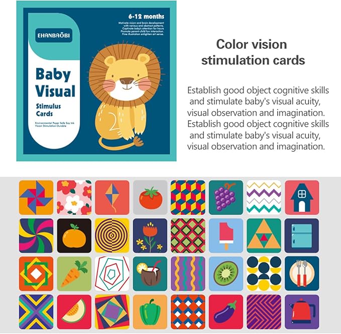 High Contrast Baby Flashcards, 96 Pcs Black White Colorful Visual Sensory Stimulation Learning Activity Card for Newborn Ages 0-3-6-12 Months, Brain Developmental Infant Toys Montessori Gift