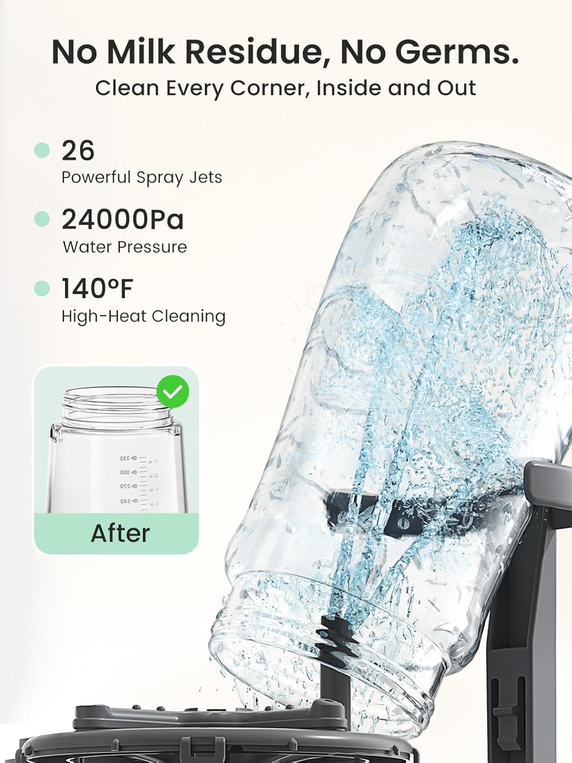 Grownsy EaseClean Bottle Washer Pro | All-in-One Bottle Washer and Sterilizer and Dryer | Baby Bottle Washer for Bottles, Pump Parts & Baby Essentials | Replaces Hand Washing