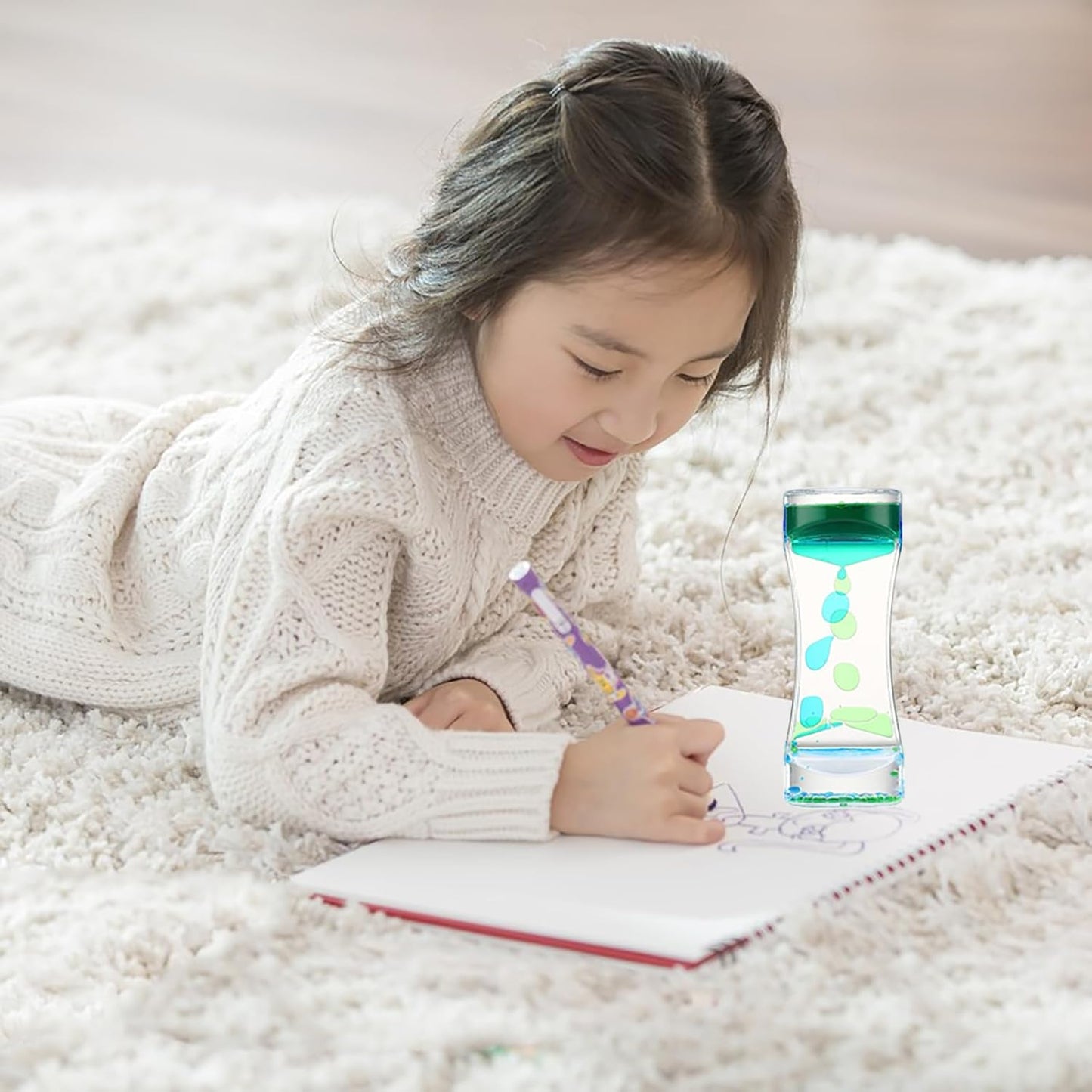 3 Pack Calming Liquid Motion Bubbler, Hourglass Type Bubbler Timer Sensory Toys for Children with Autism Toys for Children and Adults with Autism and Anxiety Relax and Calm Down School Office Toys