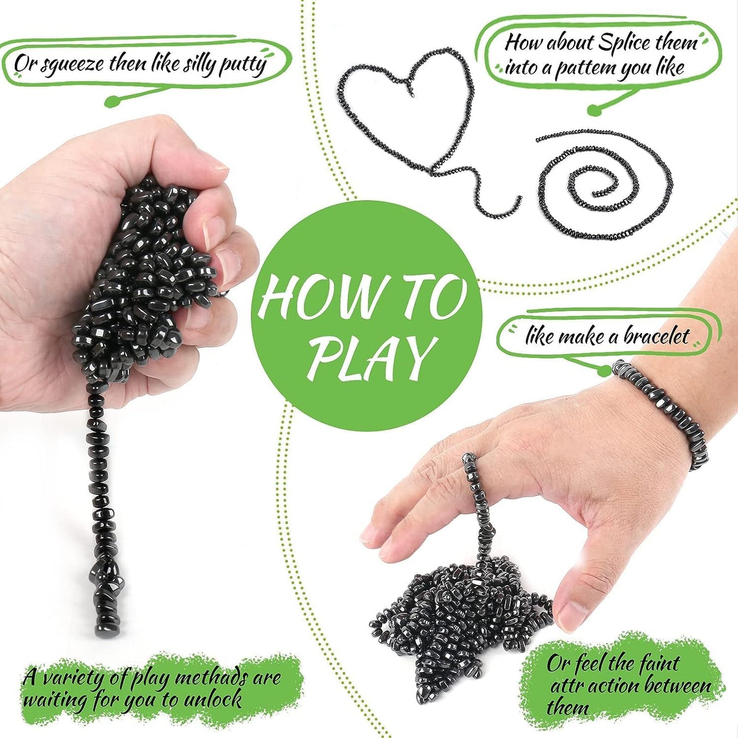 1100pcs Ferrite Putty, fidget toys, Fidget Toys Adults, Desk Fidgets Toys for Office Stress/Anxiety Relief,Adults gifts