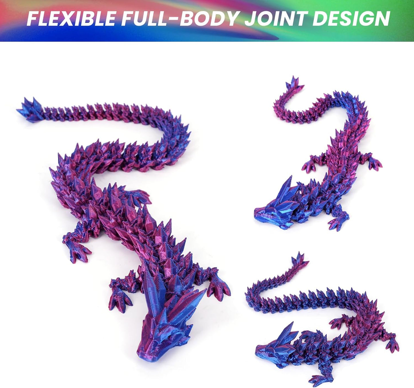 4PCS 3D Printed Dragon Eggs with Dragon Inside House of The Dragon Articulated Crystal Dragon Mystery Dragon Egg Fidget Toy Surprise 3D Printed Animals Set (Multicolor2-4pcs)