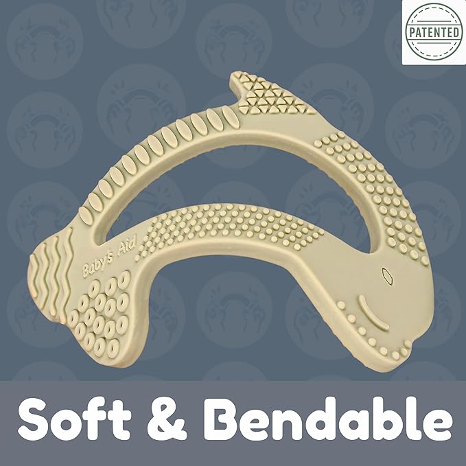 Baby Teething Toy, 8 Pain Relief Textures, Dolphin Silicone Teethers for Babies, Easy to Hold, Chew & Clean, BPA-Free Baby Teething Relief, Durable and Flexible Infant Chew Toys, 3M+ - Baby’s Aid